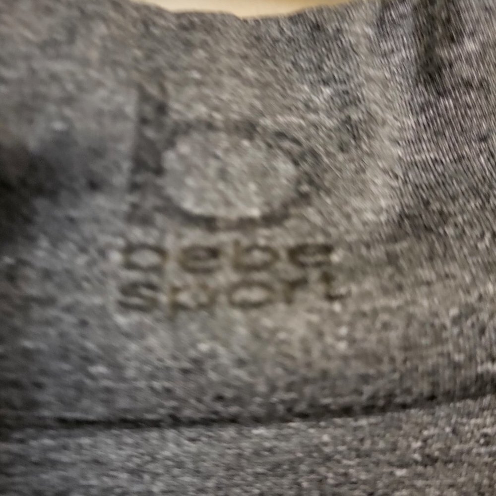 bebe Sportswear 1/4-Zip Pullover Black and Gray SIZE: LARGE - Picture 5 of 9